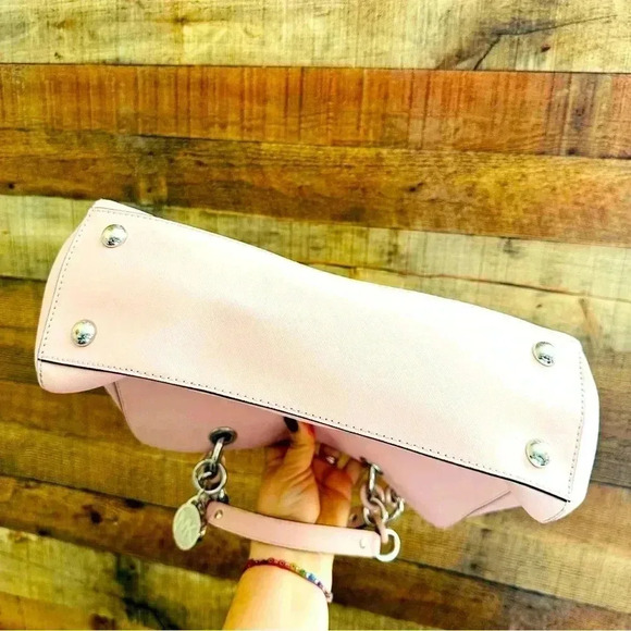 MICHAEL KORS Cynthia Medium Saffiano Leather Satchel Light Pink - Picture 10 of 16